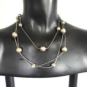 Sterling silver beaded necklace 28 inch long